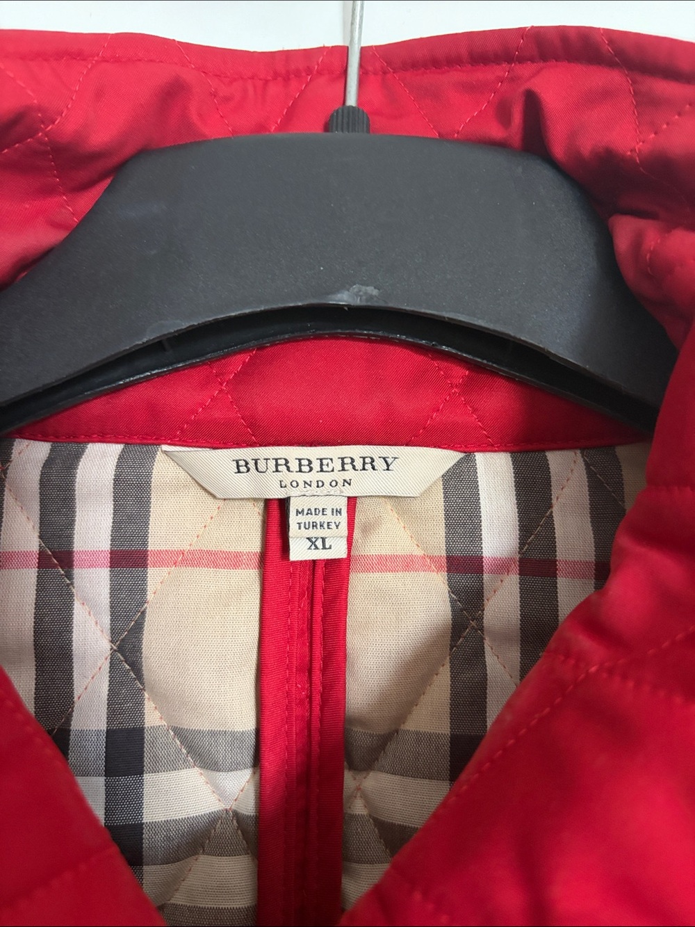 Burberry Red Quilted Snap-Front Jacket - Picture 2 of 8